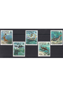 ASCENSION ISLAND 1994 francobolli sui dinosauri serie completa nuova Yvert e Tellier 596/600